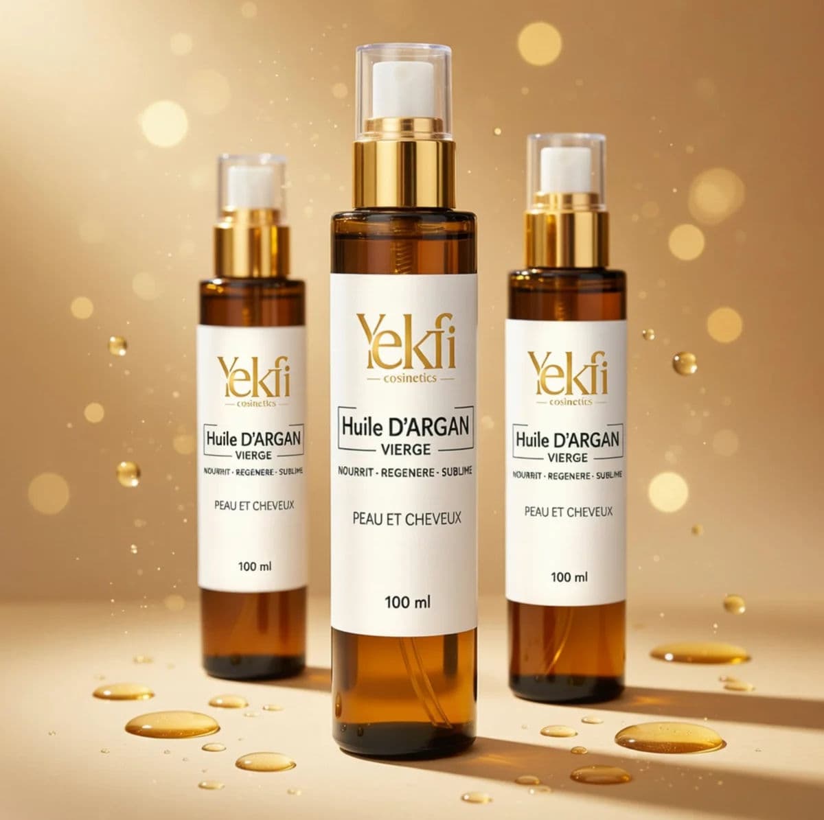Huile d’argan 100% pure non torréfiée – riche en Vitamine E & Oméga 6-9. ✨ Nourrit, hydrate et protège la peau, les cheveux et les ongles. 💧 Flacon en verre ambré de 100 ml – 100% naturel, sans additif. - miniature 2