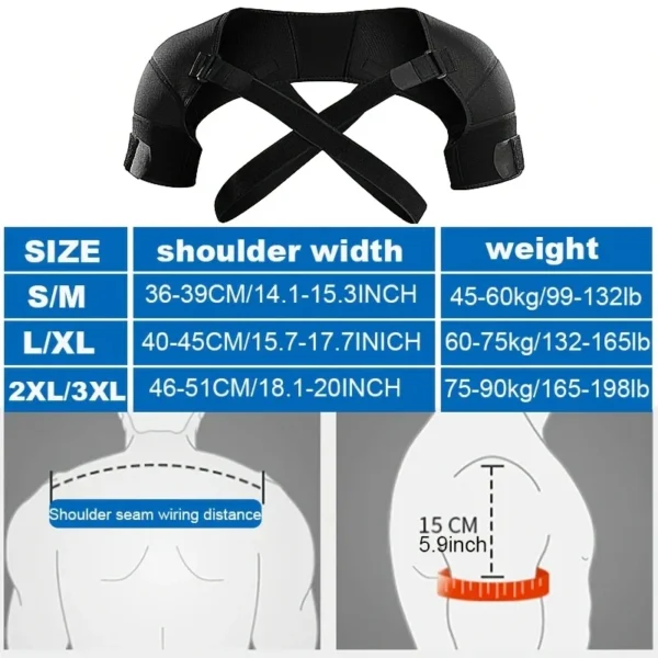 Adjustable Cross Shoulder Support Straps Polyester Fiber Hand Wash Only for Back Sports Shoulder Brace with Adjustable Straps – Image 6