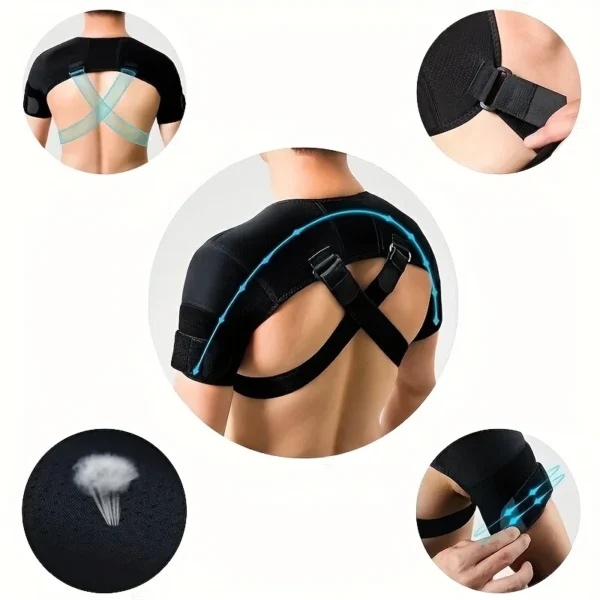 Adjustable Cross Shoulder Support Straps Polyester Fiber Hand Wash Only for Back Sports Shoulder Brace with Adjustable Straps – Image 4
